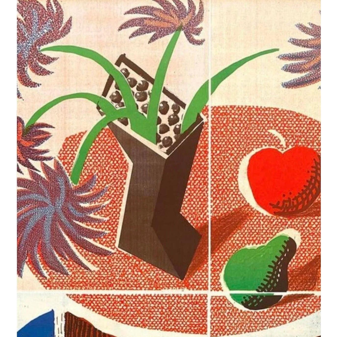 Frisman Vintage Original 1980s David Hockney Museum Exhibition Lithograph Poster Fiesta '88