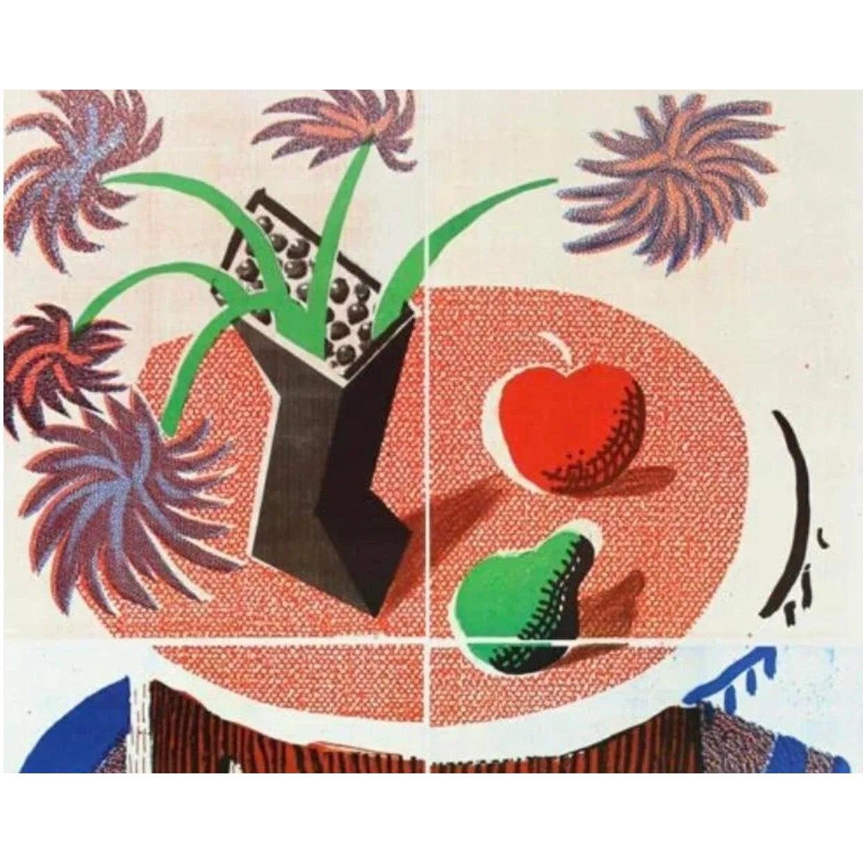 Frisman Vintage Original 1980s David Hockney Museum Exhibition Lithograph Poster Fiesta '88