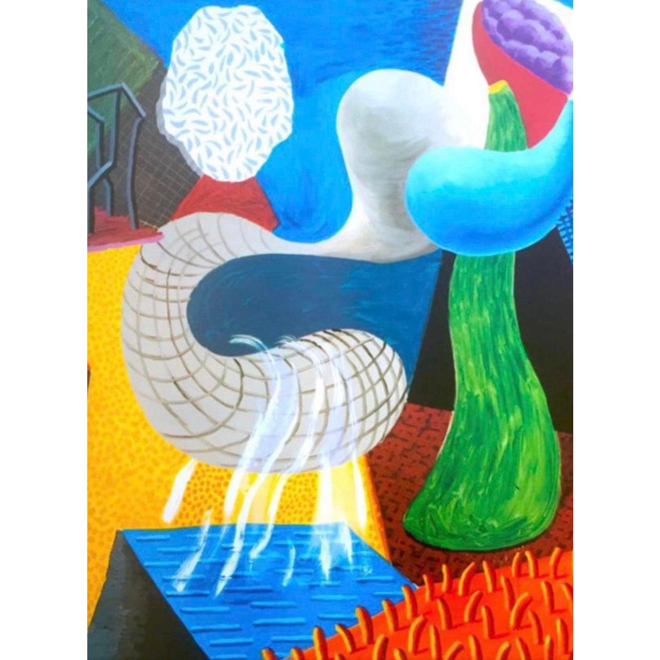 Frisman Vintage 90s Original David Hockney The Other Side Louisiana Modern Exhibition Poster