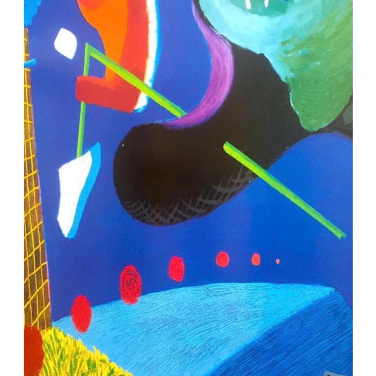Frisman Vintage 90s Original David Hockney The Other Side Louisiana Modern Exhibition Poster