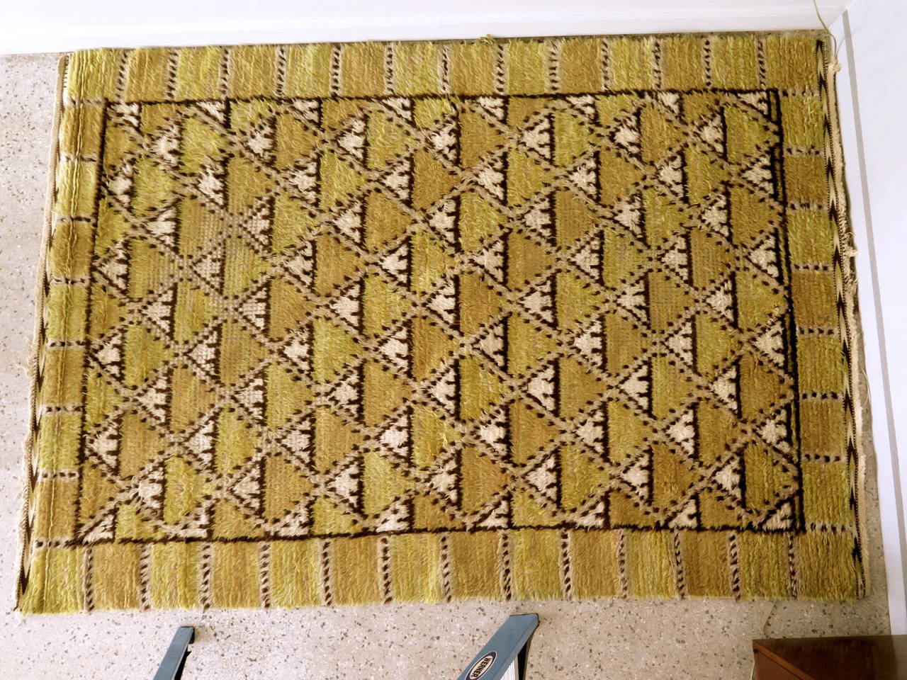 Frisman Vintage Geometric Rya Carpet by Marta Maas-Fjetterström