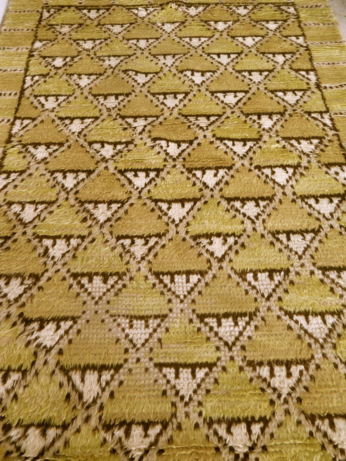 Frisman Vintage Geometric Rya Carpet by Marta Maas-Fjetterström