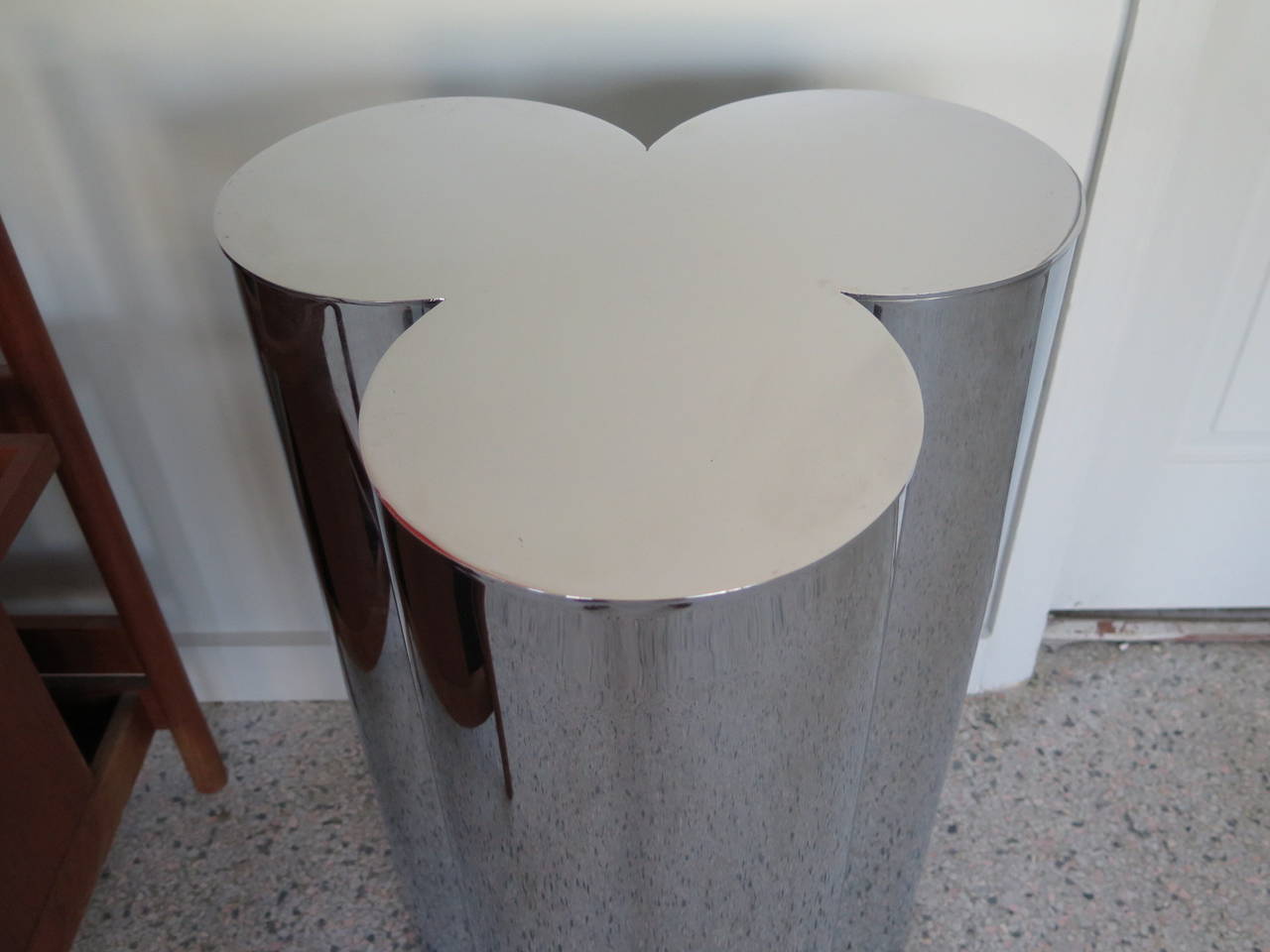 Frisman Vintage Pair of Stainless Steel Pedestals by Mastercraft