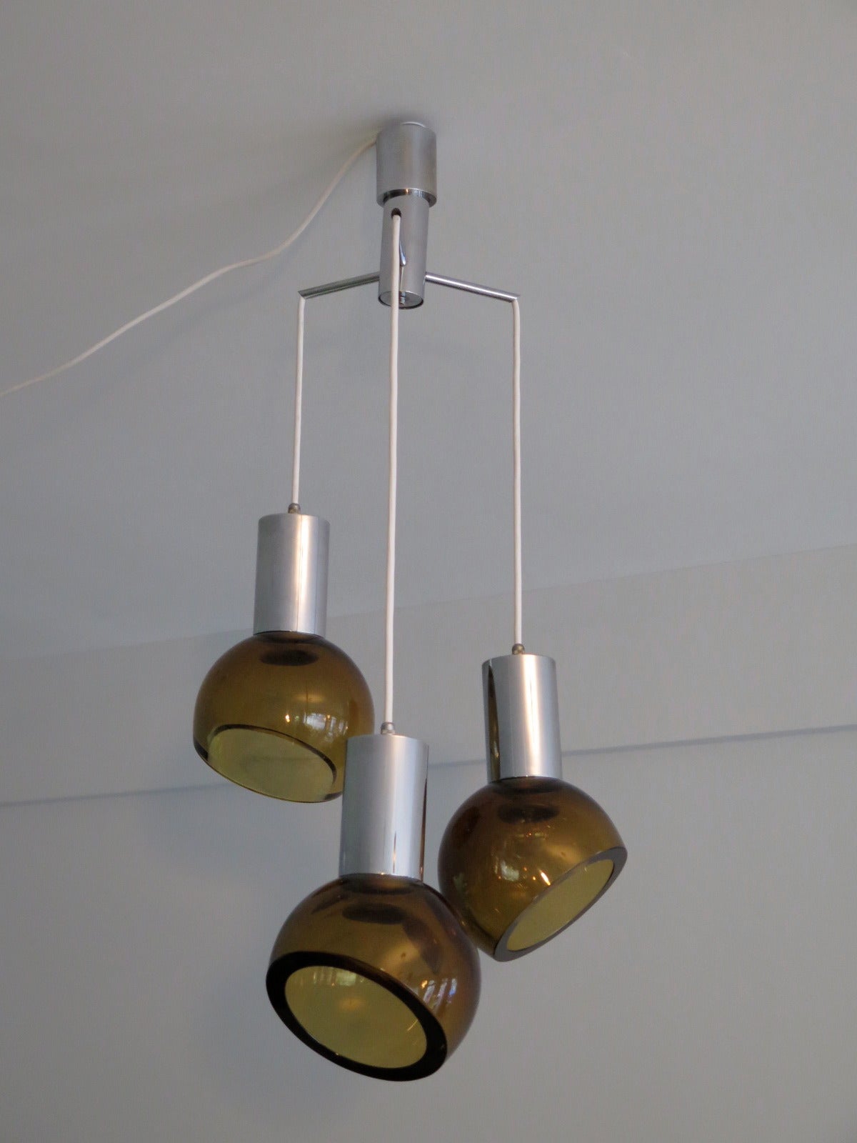 Frisman Vintage Seguso Chandelier Amber Colored Glass