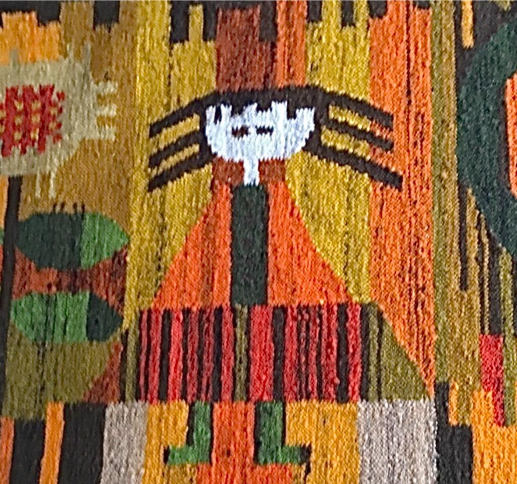 Frisman Vintage Huge 60s Polish E. Keszycka Cepelia Ackerman Style Kilim Wall Tapestry Hanging