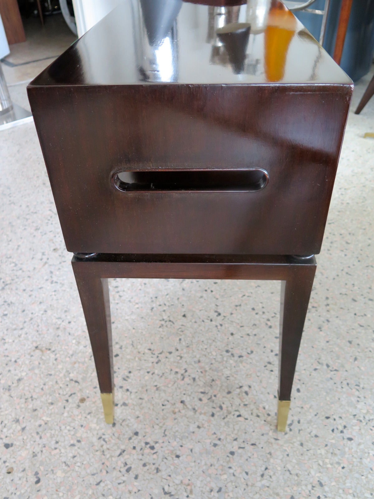 Frisman Vintage Rare Tommi Parzinger Magazine Table with Handles