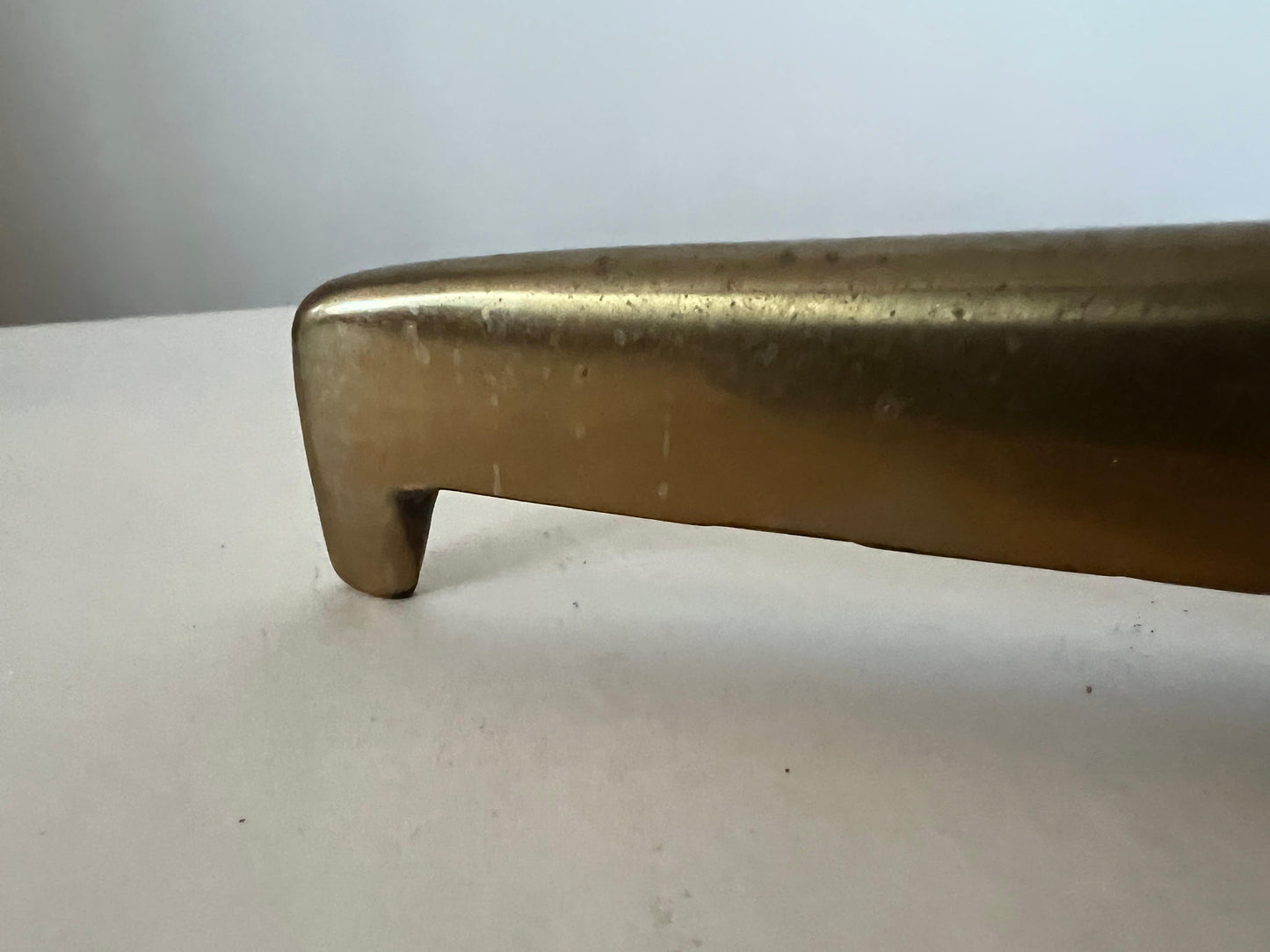 Frisman Vintage Fontana Arte Style Occasional Table in Polished Brass and Concave Glass