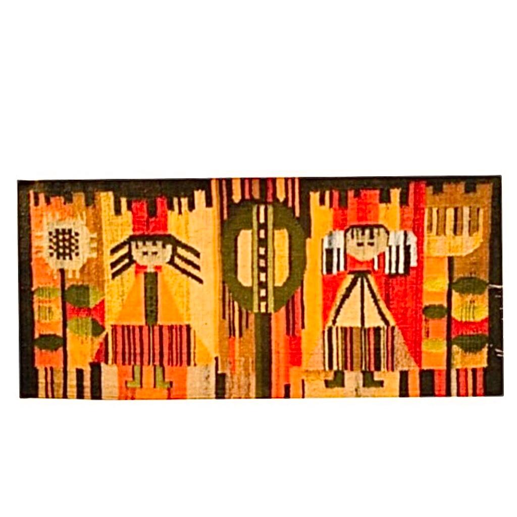 Frisman Vintage Huge 60s Polish E. Keszycka Cepelia Ackerman Style Kilim Wall Tapestry Hanging