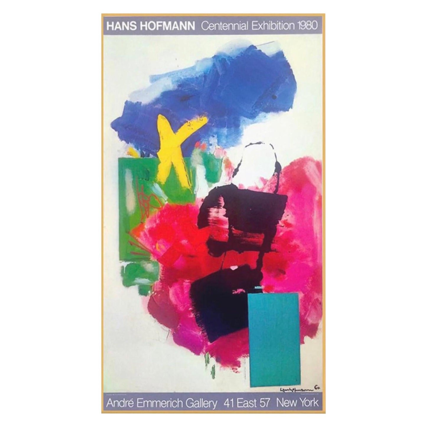 Frisman Vintage Vtg Signed Hans Hofmann Exhibition Lithograph Poster Ltd Ed 250 Emmerich Gallery