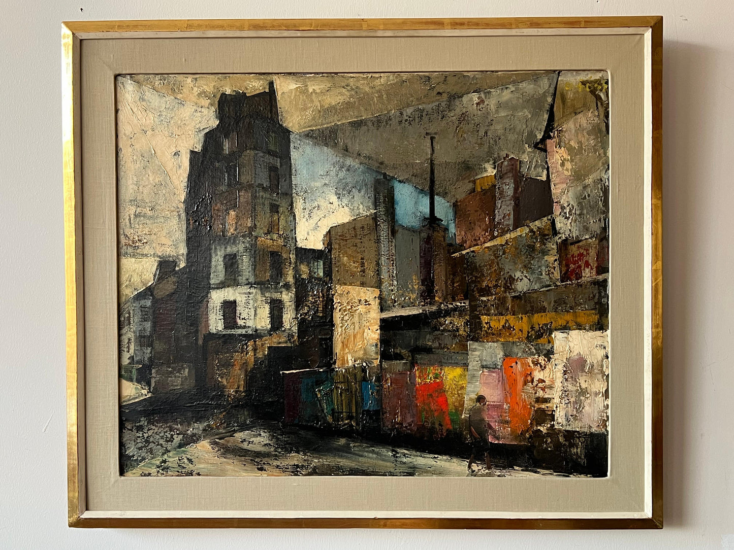 Frisman Vintage Painting By Olivier Foss Parisian Scene Ca' 1940's