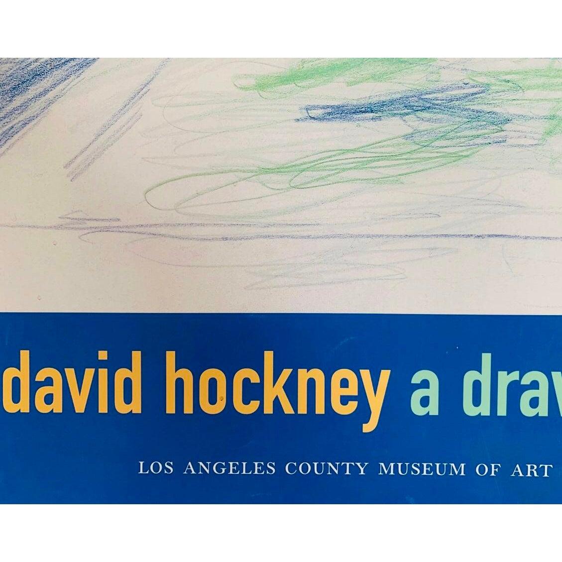 Frisman Vintage Original David Hockney Exhibition Lithograph Poster 8 Sun Chairs by a Pool 1976