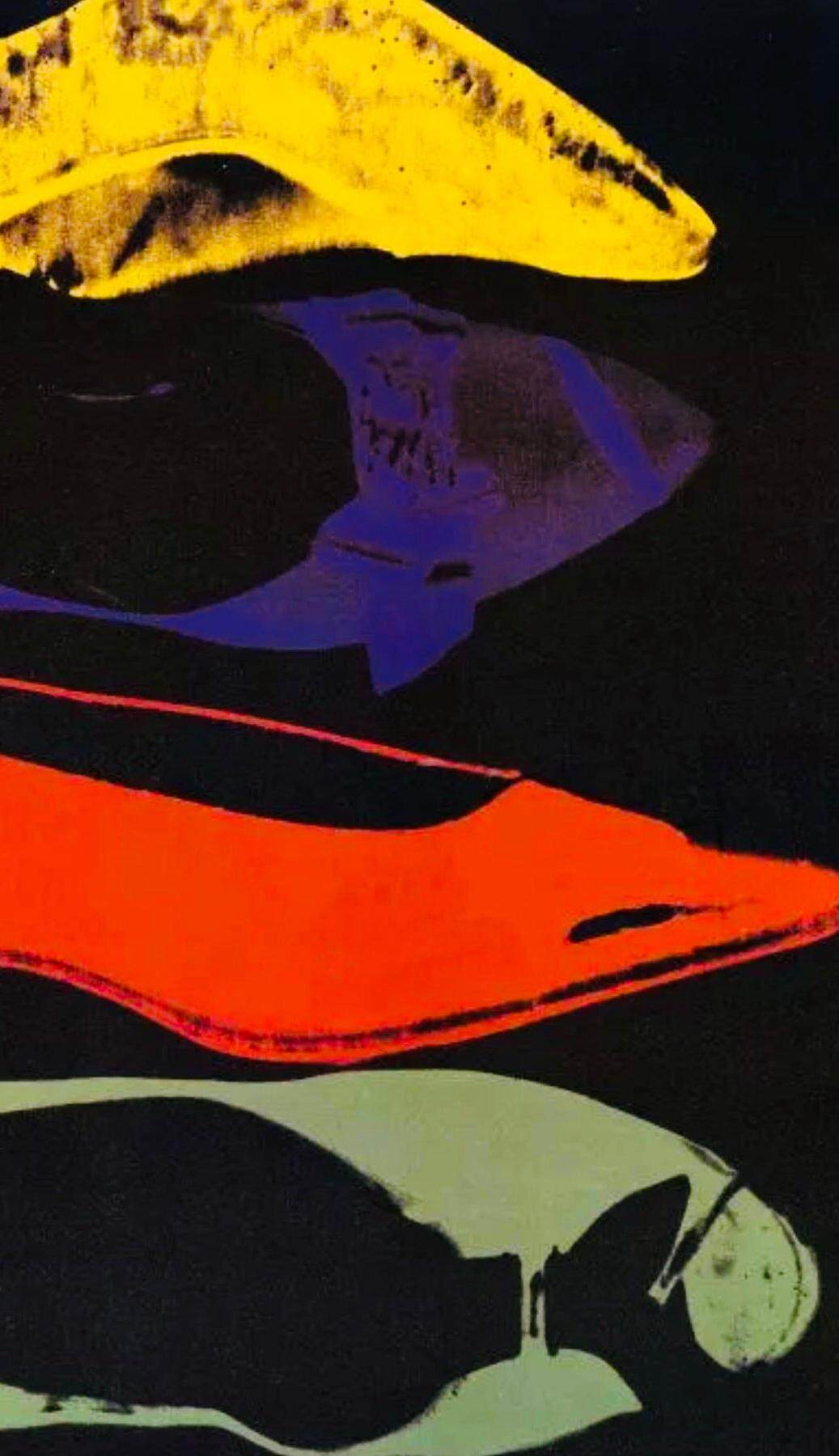 Frisman Vintage XXL Original 1992 Andy Warhol Pop Art Diamond & Dust Shoes Lithograph Poster