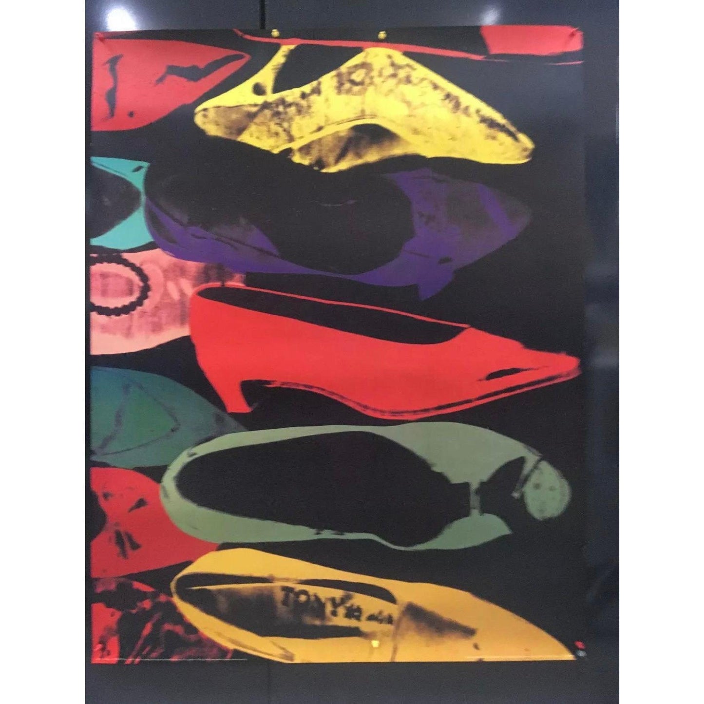 Frisman Vintage XXL Original 1992 Andy Warhol Pop Art Diamond & Dust Shoes Lithograph Poster