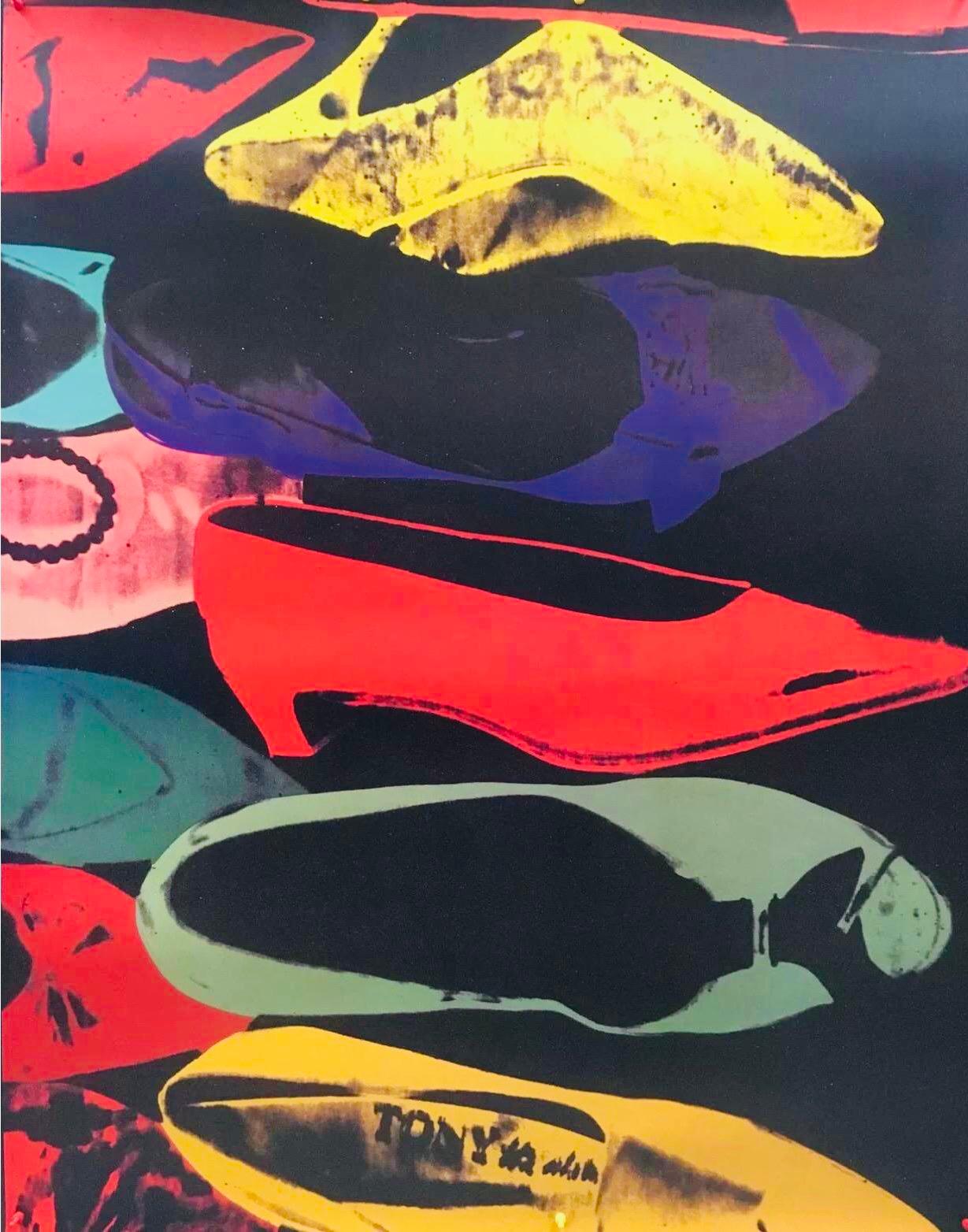 Frisman Vintage XXL Original 1992 Andy Warhol Pop Art Diamond & Dust Shoes Lithograph Poster