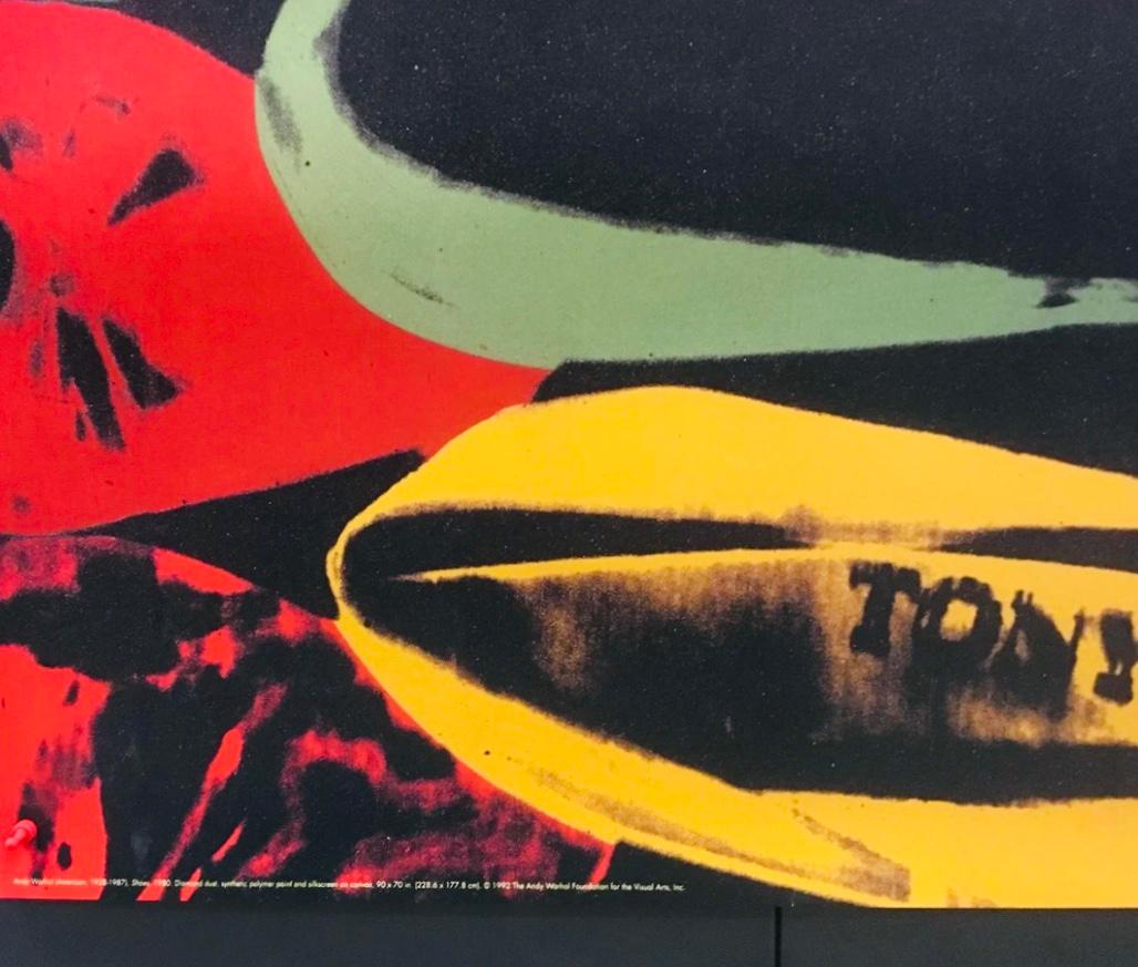Frisman Vintage XXL Original 1992 Andy Warhol Pop Art Diamond & Dust Shoes Lithograph Poster