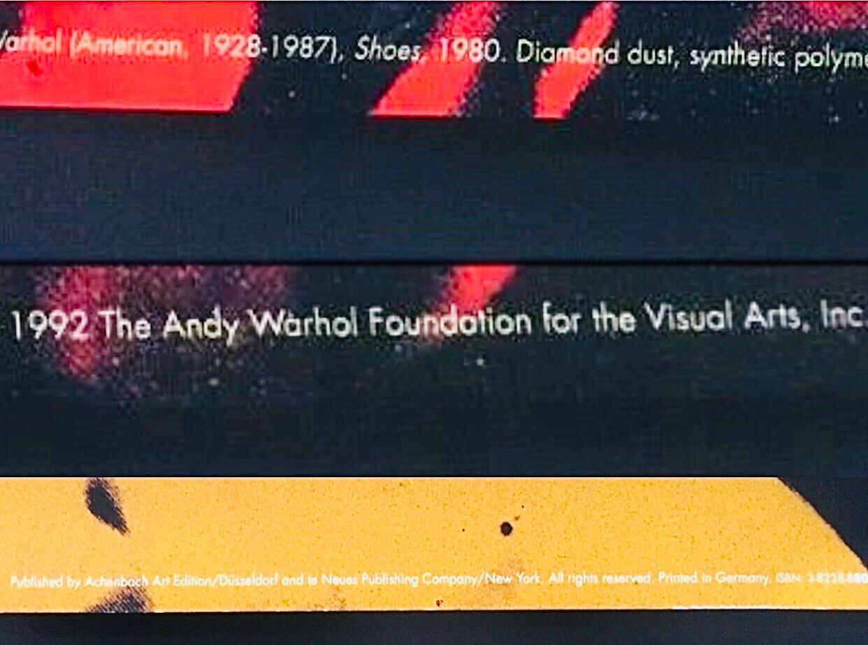 Frisman Vintage XXL Original 1992 Andy Warhol Pop Art Diamond & Dust Shoes Lithograph Poster