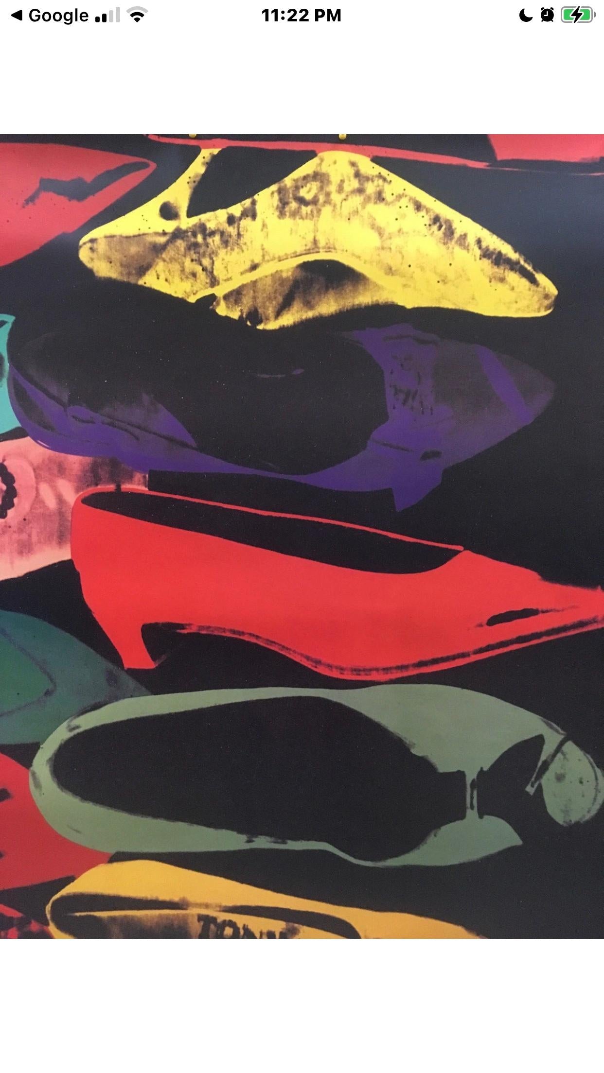 Frisman Vintage XXL Original 1992 Andy Warhol Pop Art Diamond & Dust Shoes Lithograph Poster