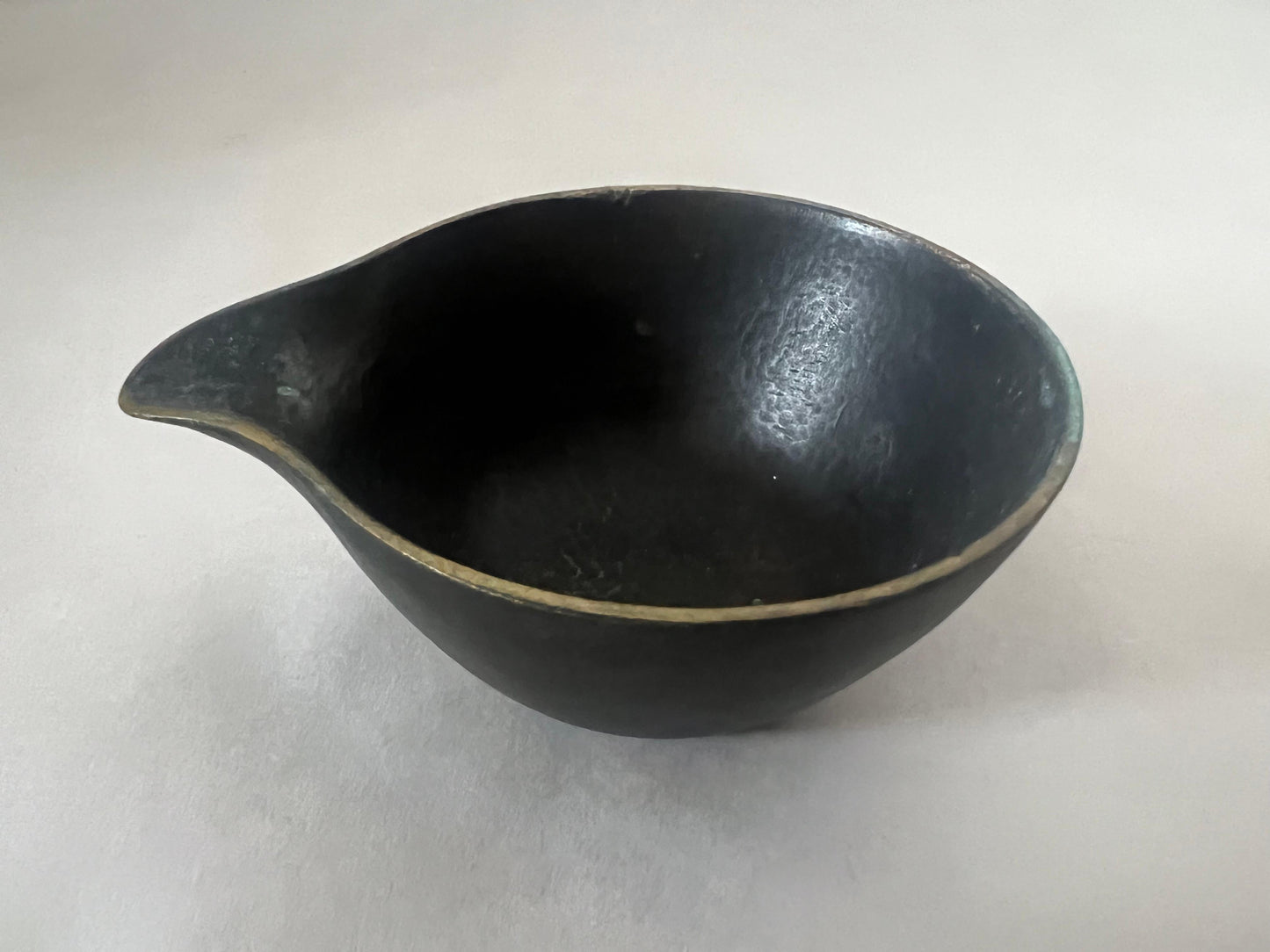 Frisman Vintage Sculptural Werkstätte Hagenauer Modernist Brass Bowl Pestle, Austria, 1950s