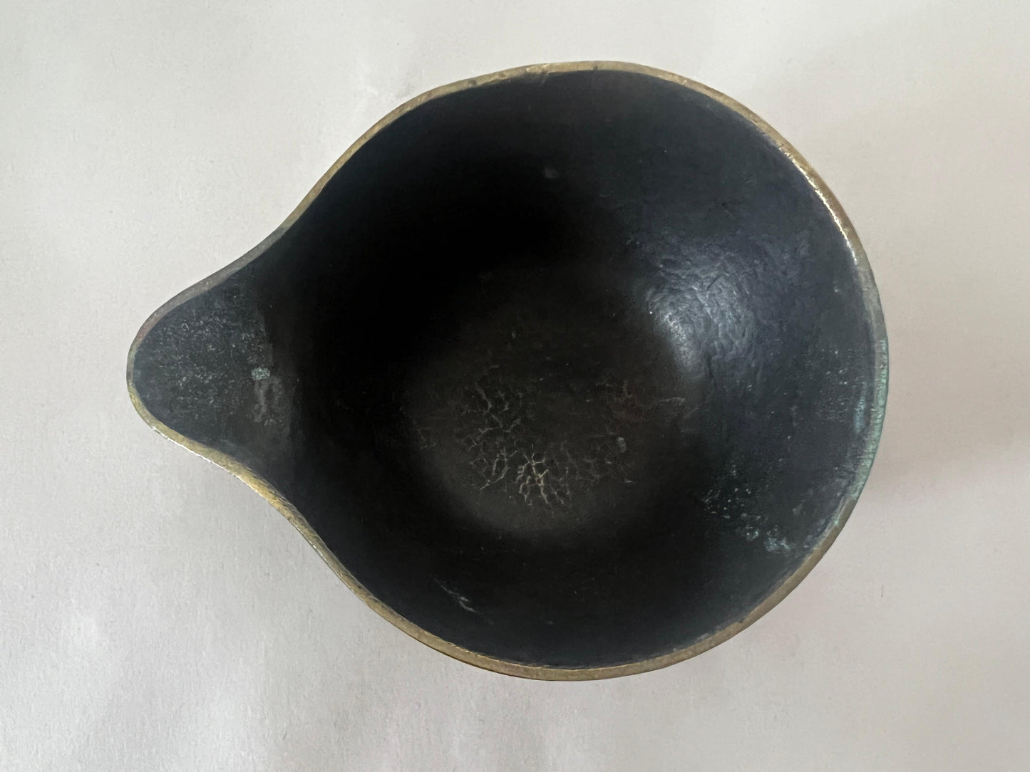 Frisman Vintage Sculptural Werkstätte Hagenauer Modernist Brass Bowl Pestle, Austria, 1950s
