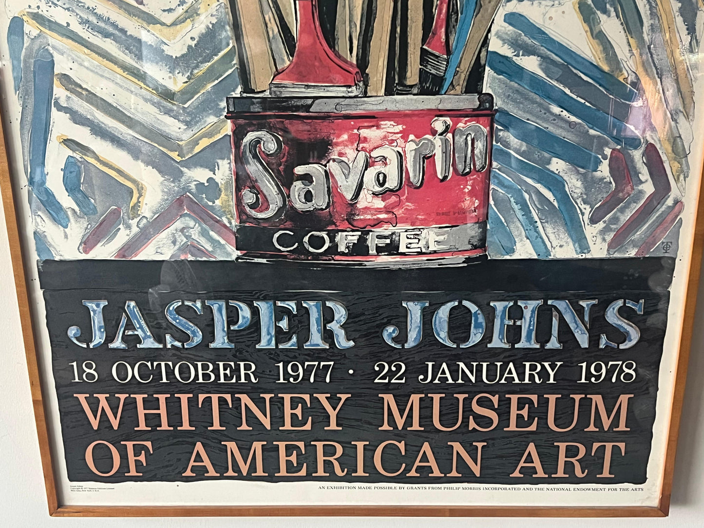 Frisman Vintage A Classic Jasper Johns Savarin Paint Poster 1977 Whitney Museum