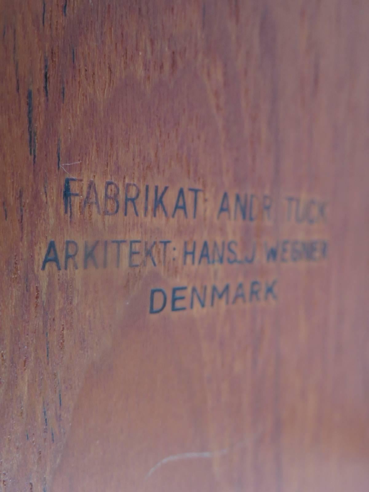 Frisman Vintage Hans Wegner Occasional Table for Andreas Tuck with Brass Stretchers