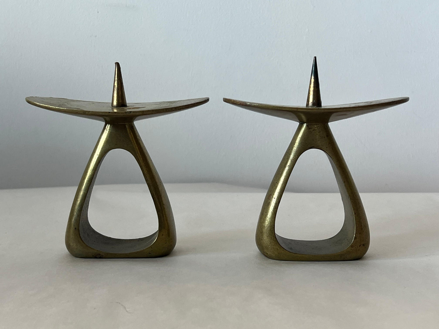 Frisman Vintage A Pair Of Original Carl Auböck Brass Candlesticks Ca' 1950's