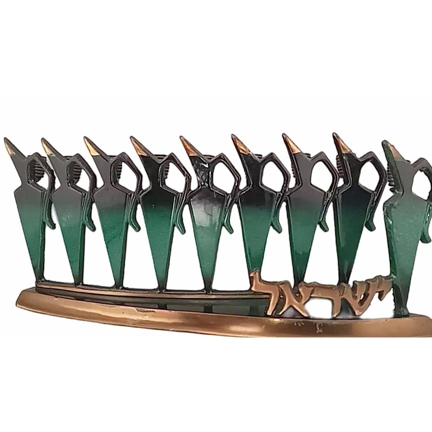Frisman Vintage 1950s Mid Century Boomerang Vintage Brass Verdi Gris Jug Art Sculpture Menorah