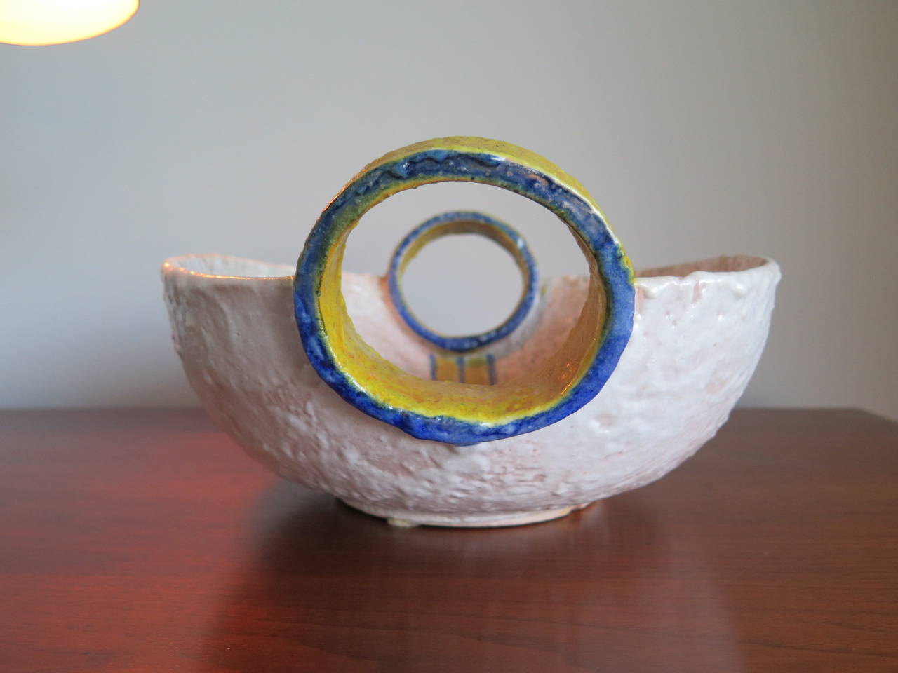Frisman Vintage Unusual Ceramic Vessel by Raymor, Italy