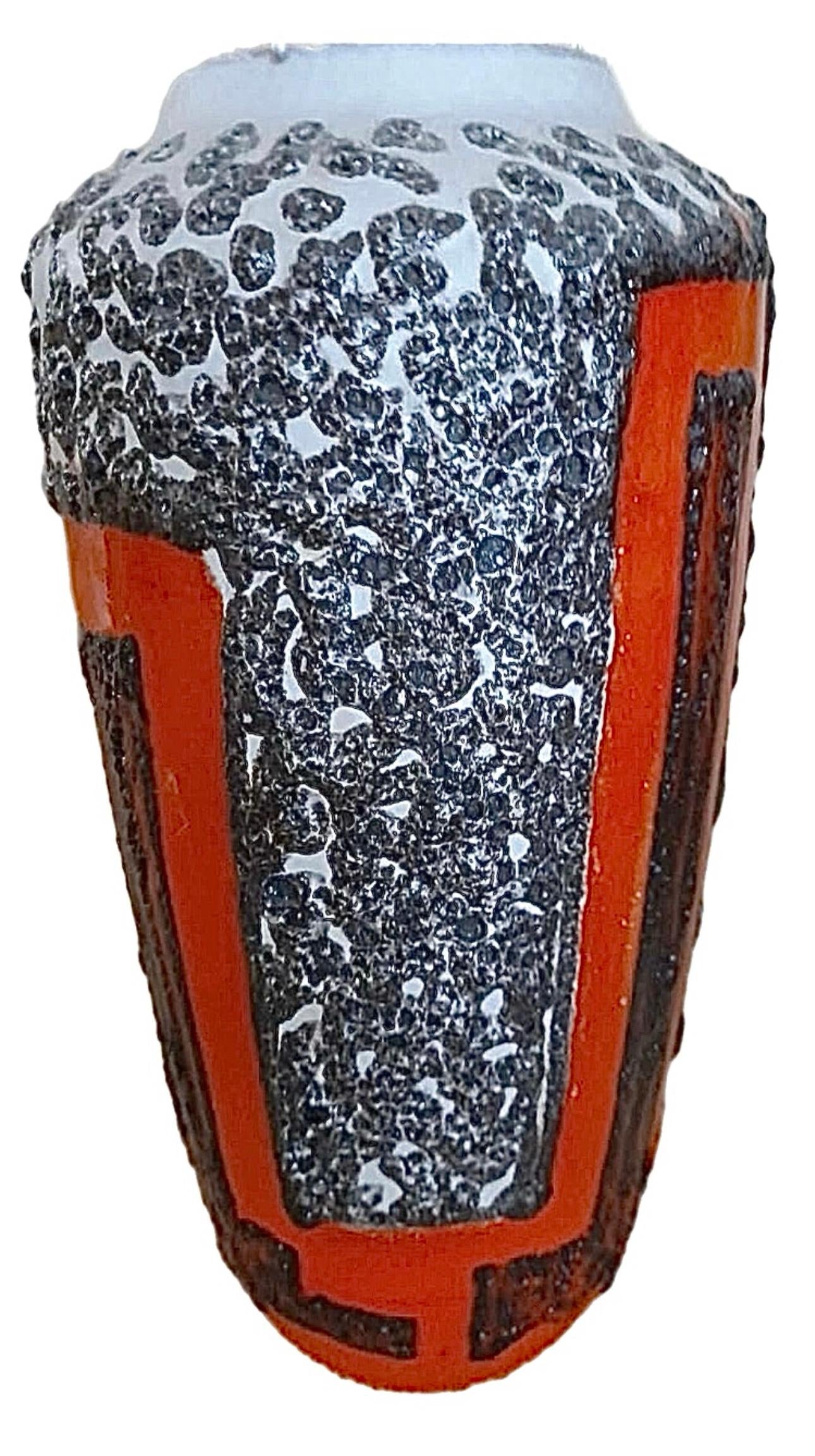 Frisman Vintage 2 Huge MCM Vintage Ceramic Fat Lava Floor Vase Umbrella Flower Holder Germany