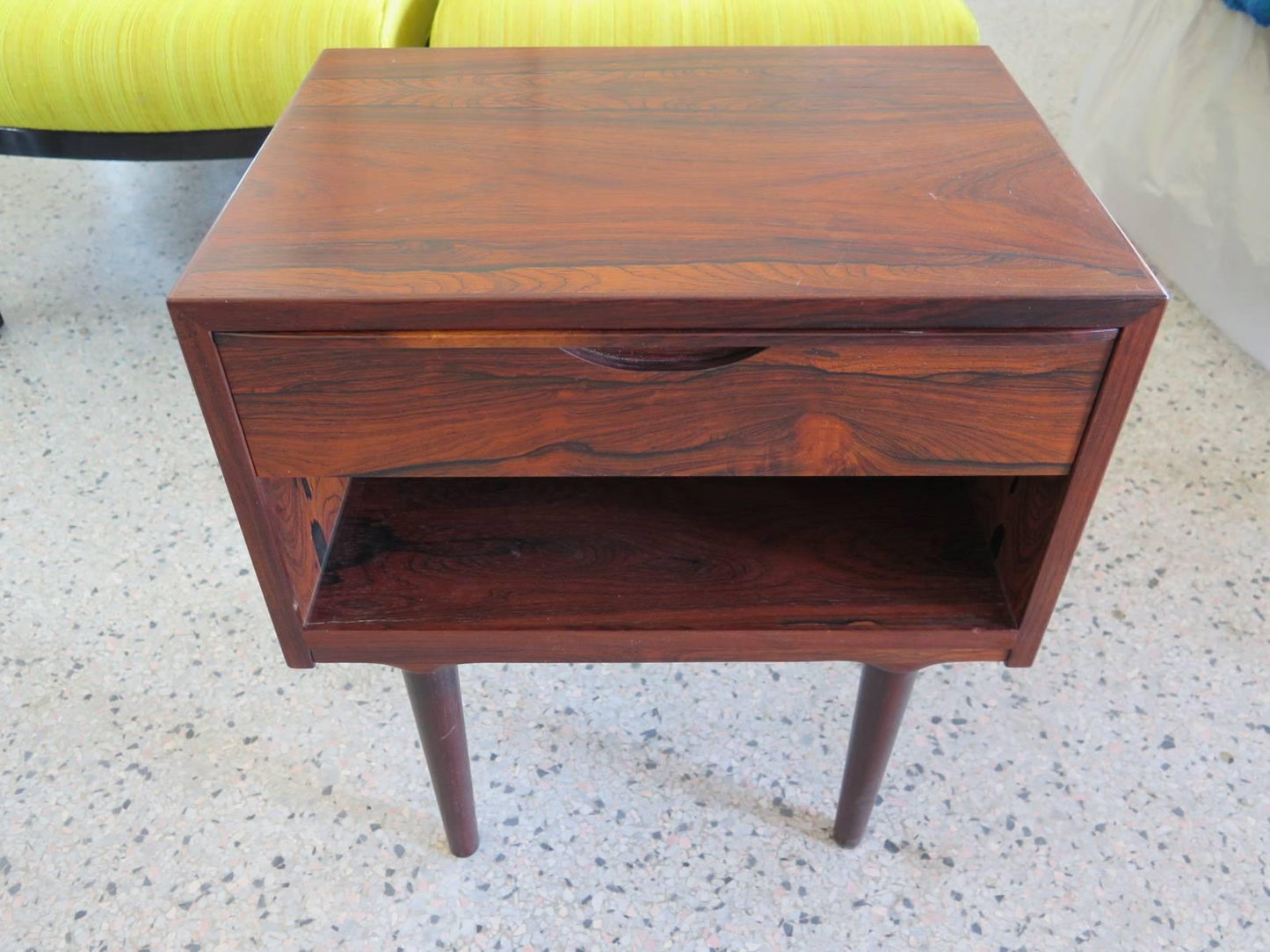 Frisman Vintage Arne Vodder Odense Sculpted Rosewood Danish Nightstand