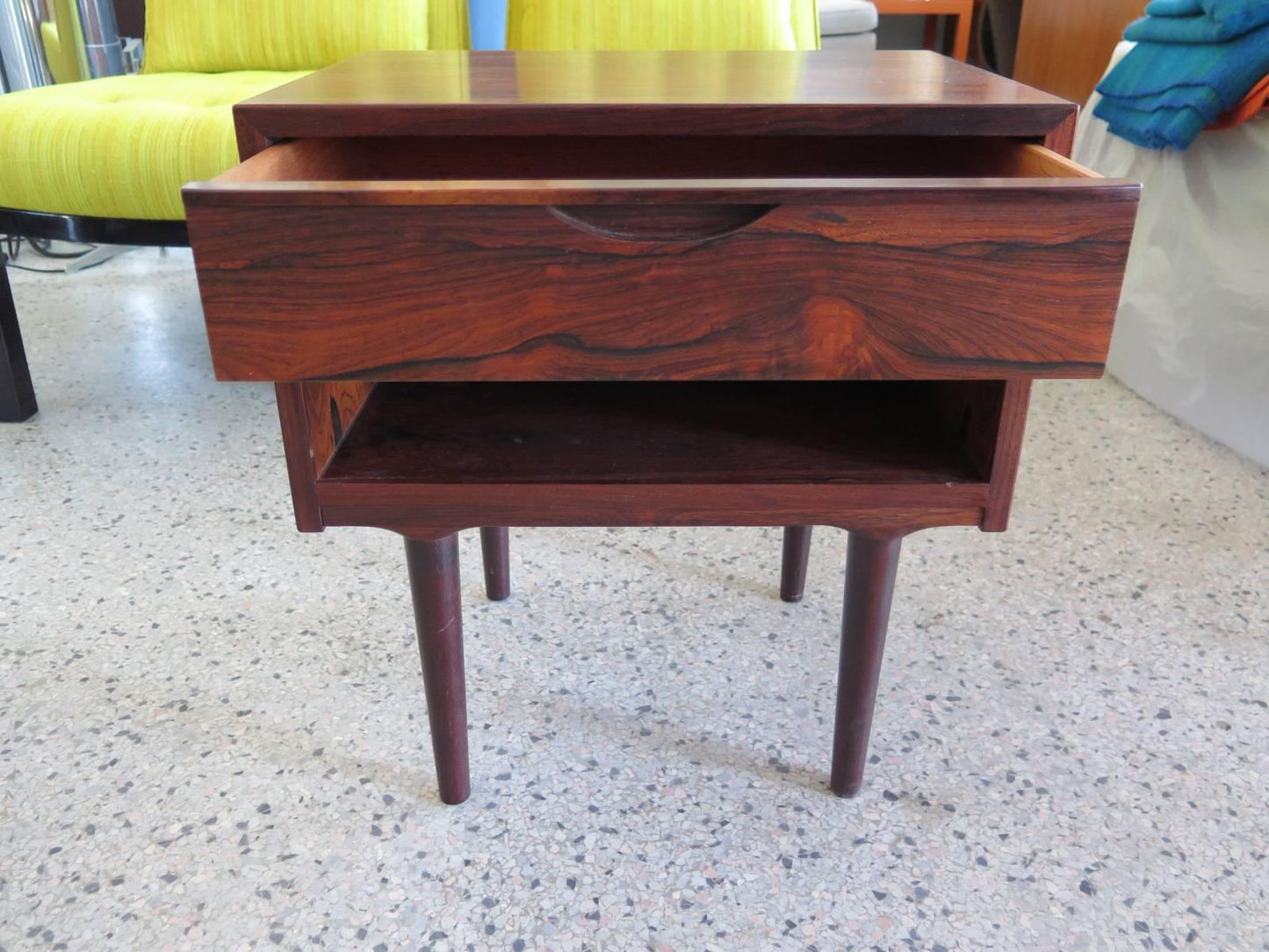 Frisman Vintage Arne Vodder Odense Sculpted Rosewood Danish Nightstand