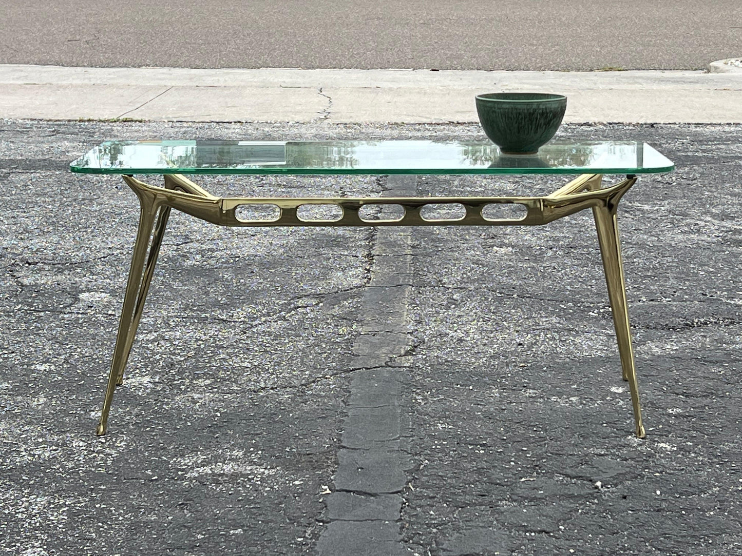 Frisman Vintage Cesare Lacca Sculpted Brass Coffee Table