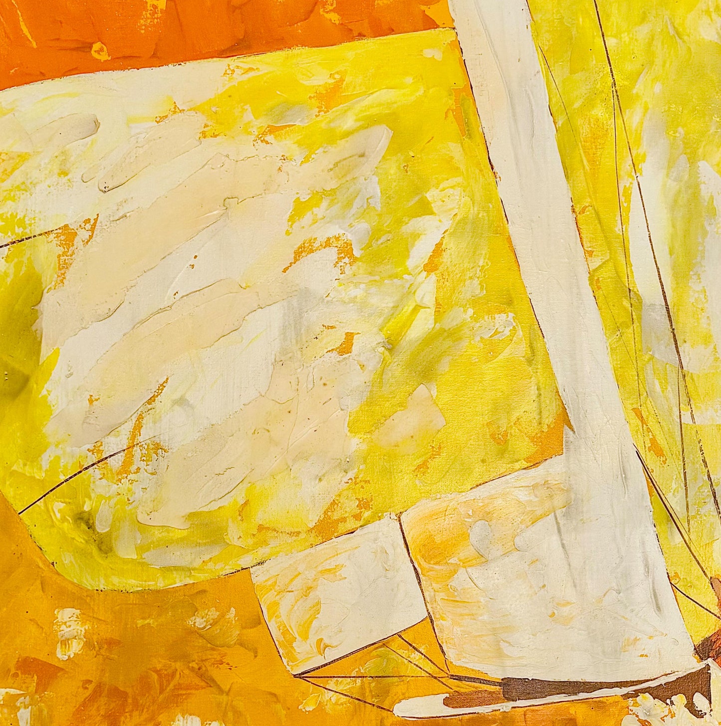 Frisman Vintage Pat McAlevey Mid Century Modern Abstract “Full Sail” Sailboat Race Oil Painting