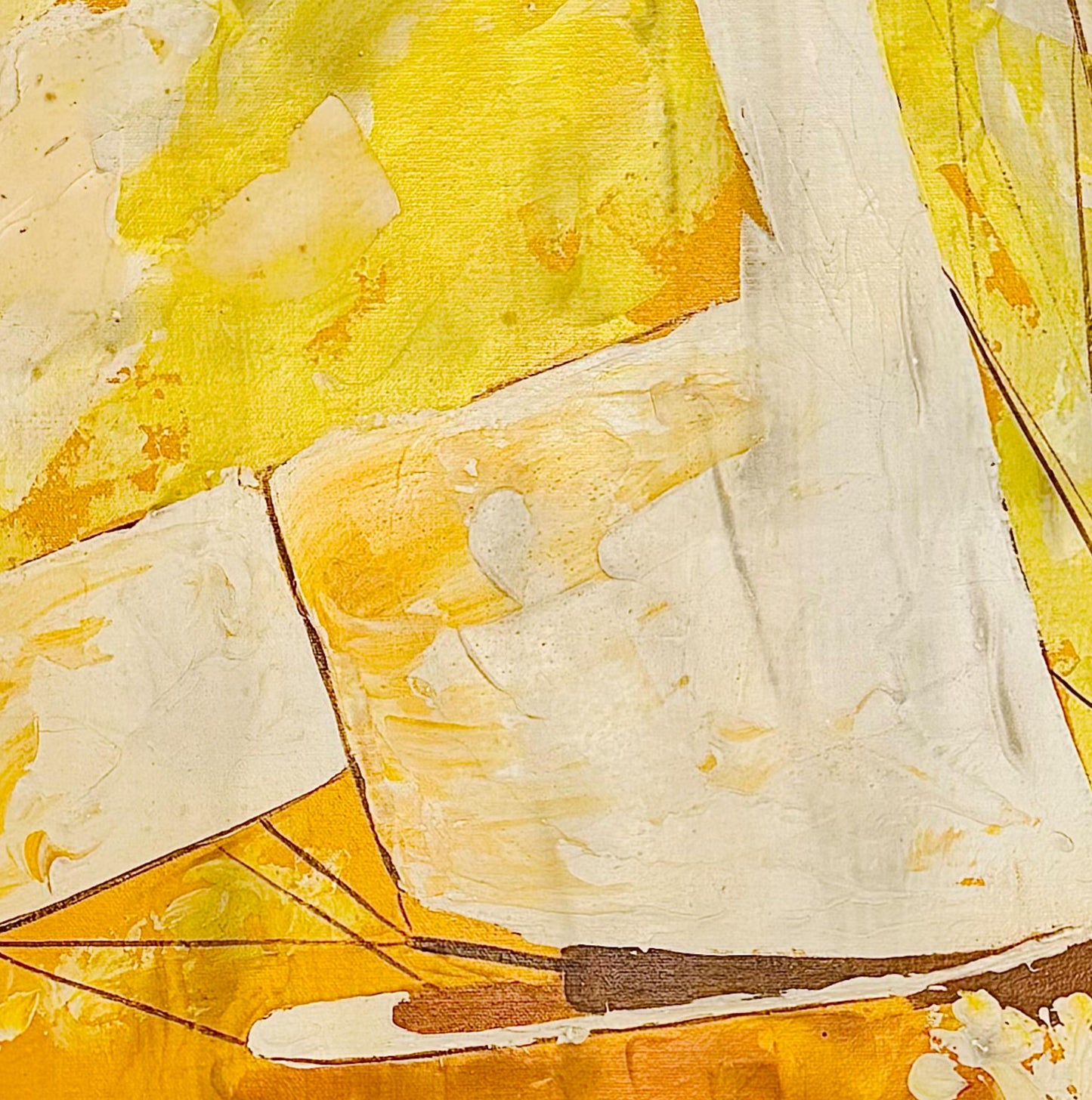 Frisman Vintage Pat McAlevey Mid Century Modern Abstract “Full Sail” Sailboat Race Oil Painting