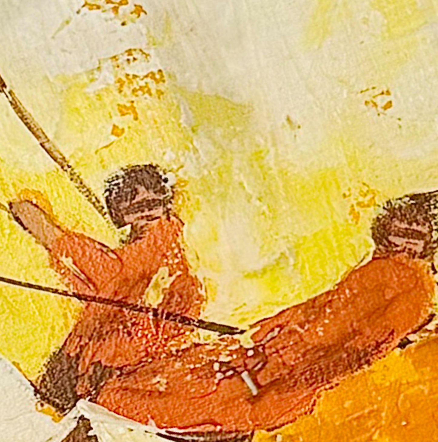 Frisman Vintage Pat McAlevey Mid Century Modern Abstract “Full Sail” Sailboat Race Oil Painting