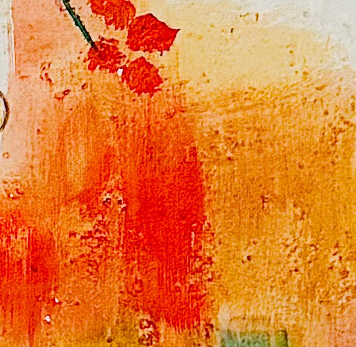 Frisman Vintage Mid Century Modern D. Ketcham Mixed Media Abstract Impressionist Floral Painting