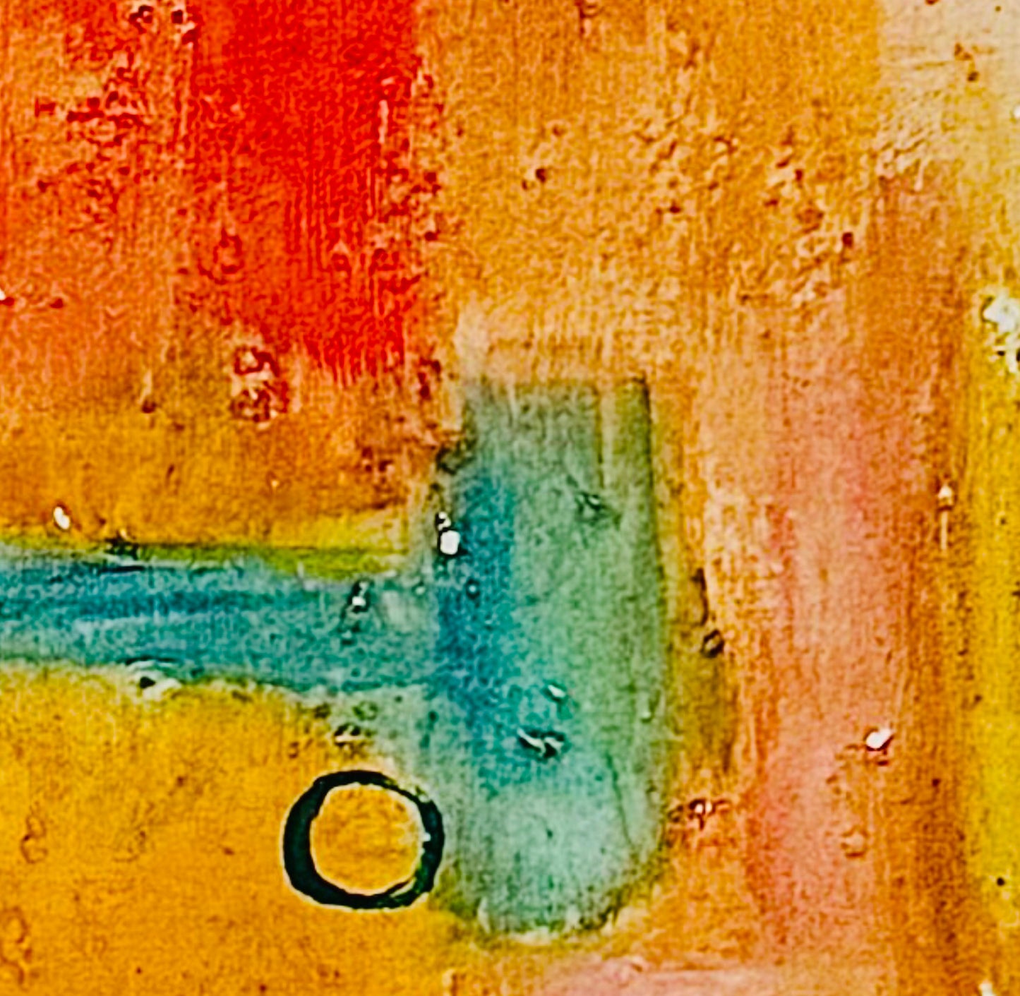 Frisman Vintage Mid Century Modern D. Ketcham Mixed Media Abstract Impressionist Floral Painting