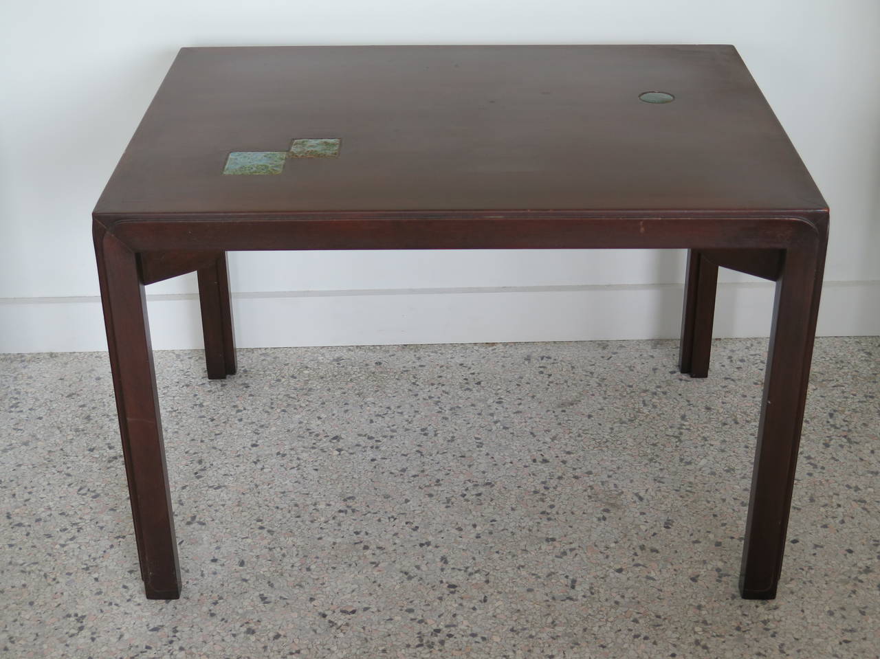 Frisman Vintage Pair of Edward Wormley for Dunbar Occasional Tables with Natzler Tiles