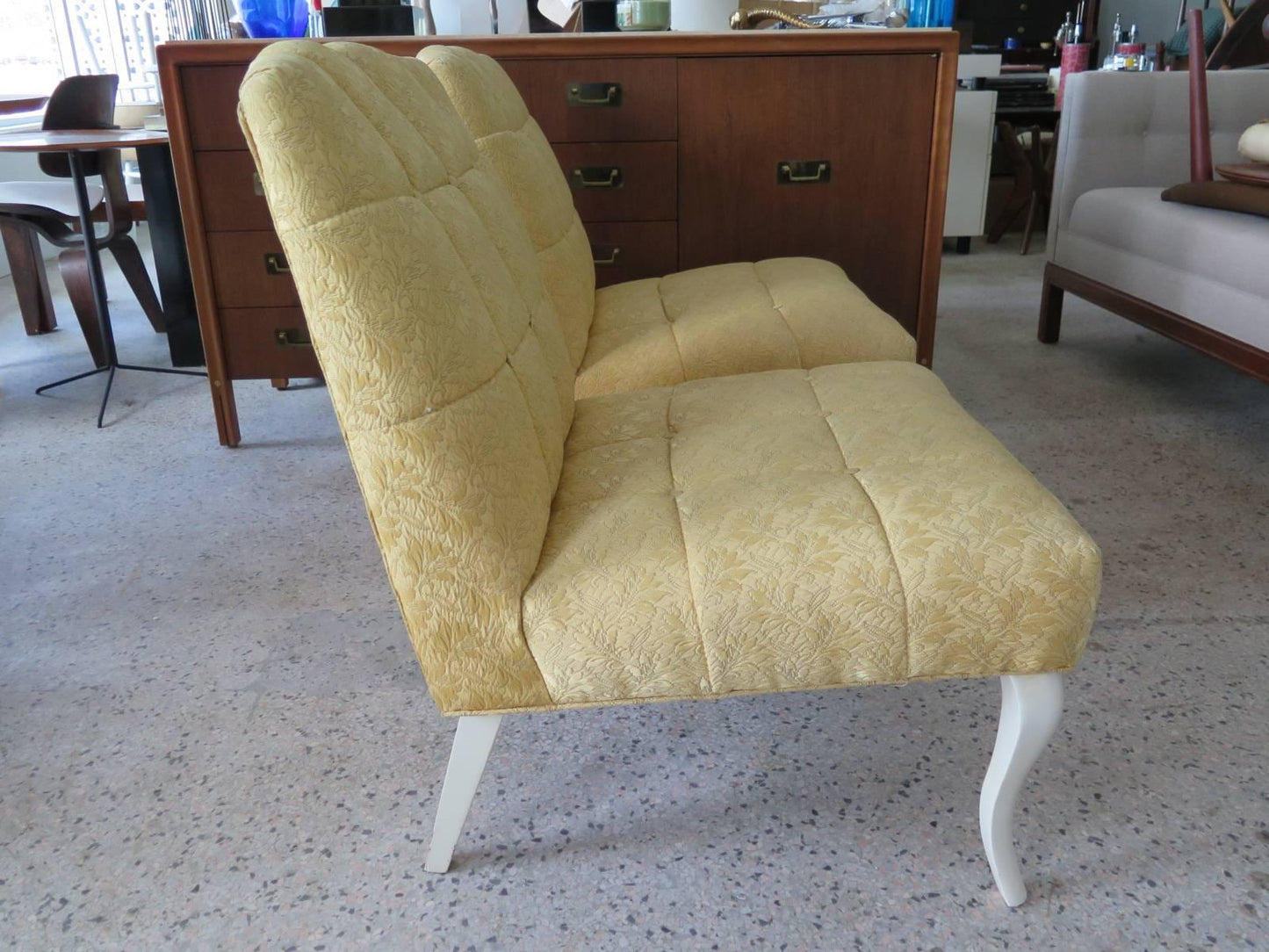 Frisman Vintage Pair of Classic Slipper Chairs by Kroehler