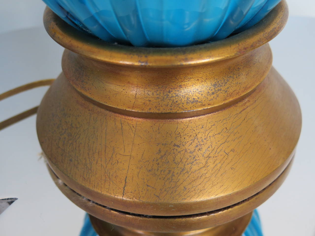 Frisman Vintage Classic Marbro Turquoise Venetian Lamp