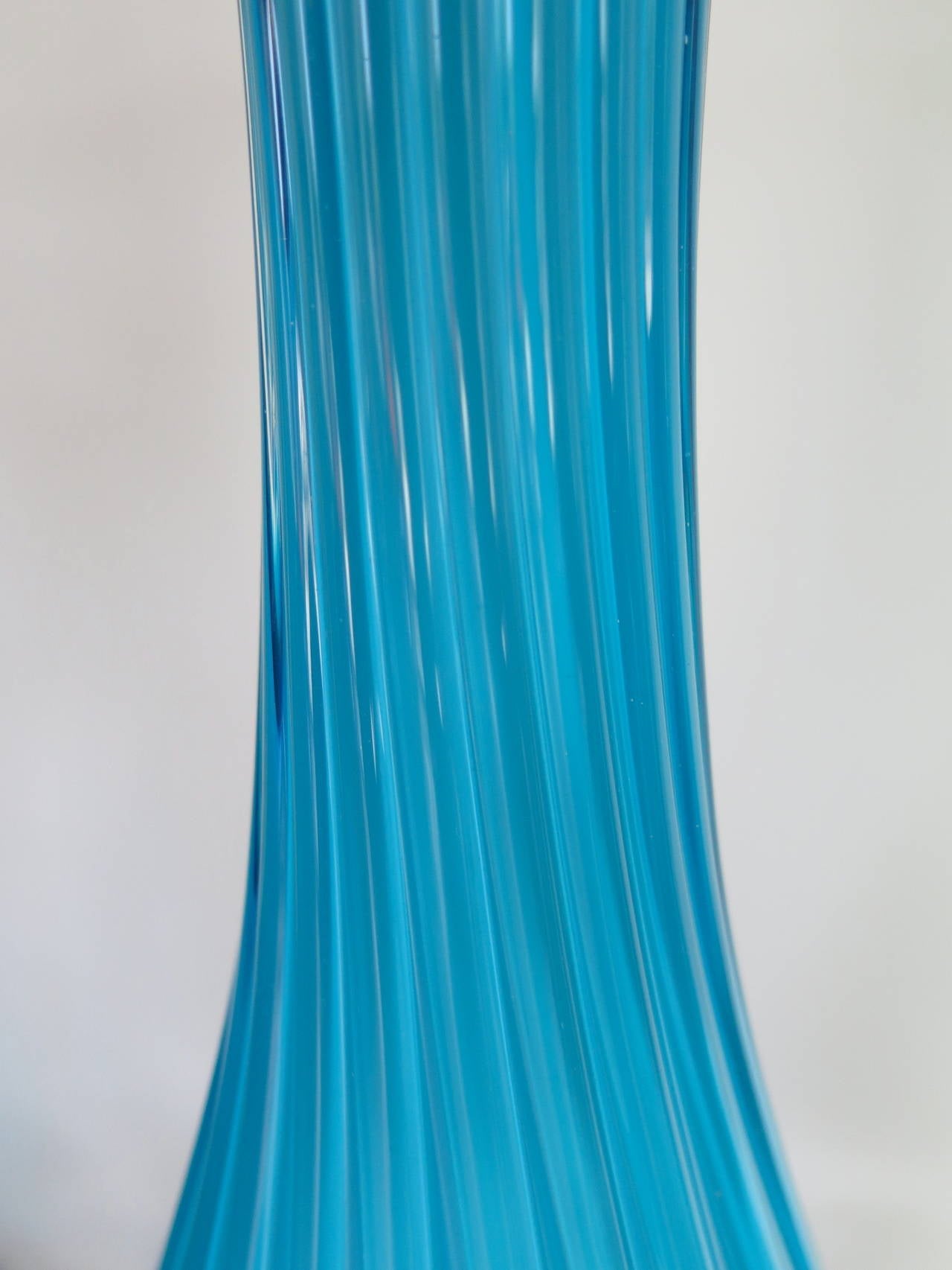 Frisman Vintage Classic Marbro Turquoise Venetian Lamp