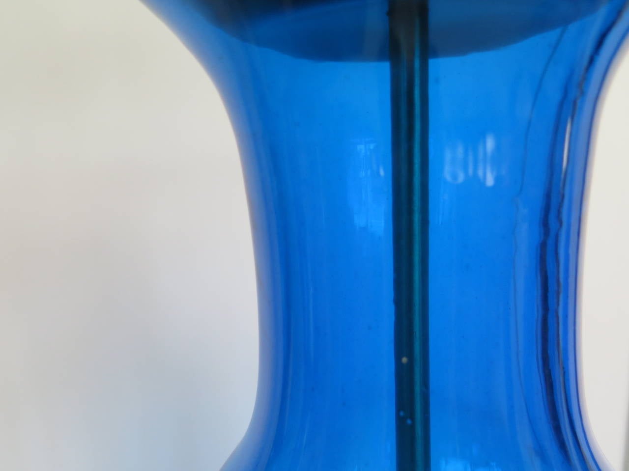 Frisman Vintage Massive Bottle Shaped Glass Lamp by Blenko