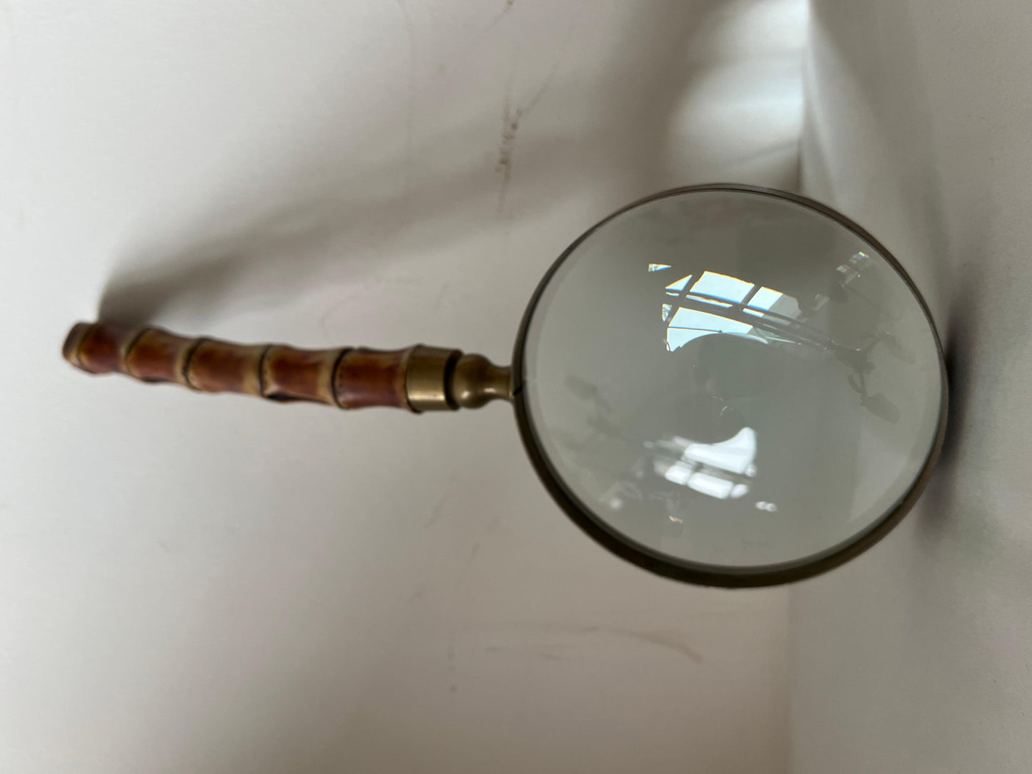 Frisman Vintage A Large Magnifying Glass With Bamboo Handle