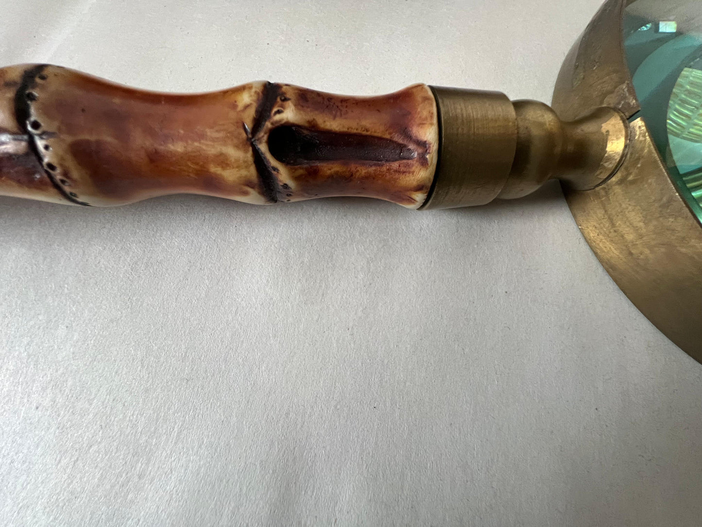Frisman Vintage A Large Magnifying Glass With Bamboo Handle