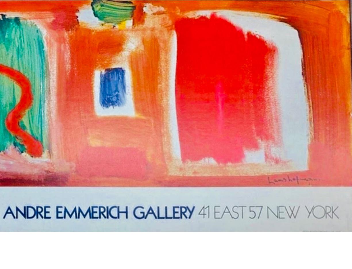 Frisman Vintage 70s XL Original Hans Hofmann Exhibition Lithograph Poster Emmerich Gallery NYC