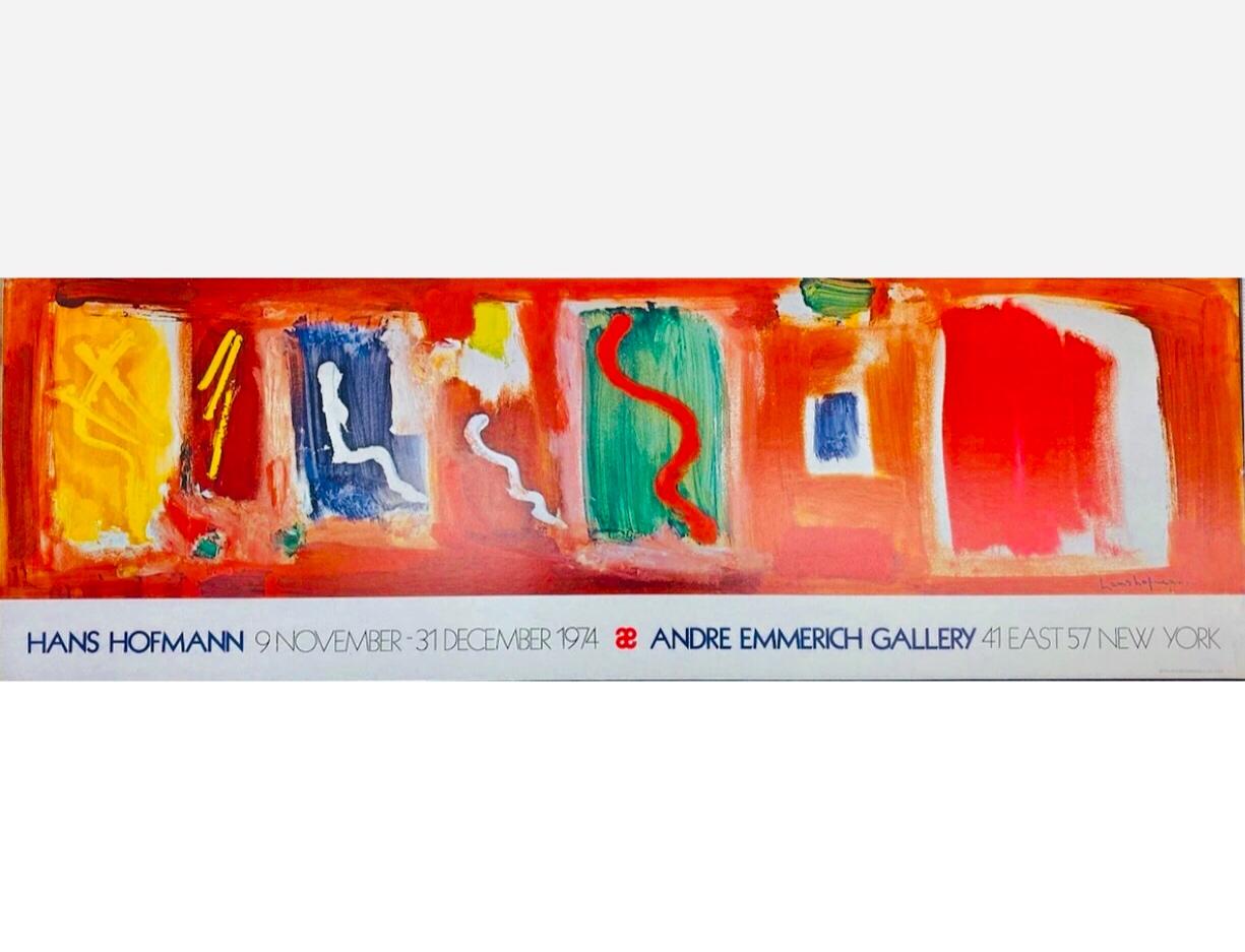 Frisman Vintage 70s XL Original Hans Hofmann Exhibition Lithograph Poster Emmerich Gallery NYC