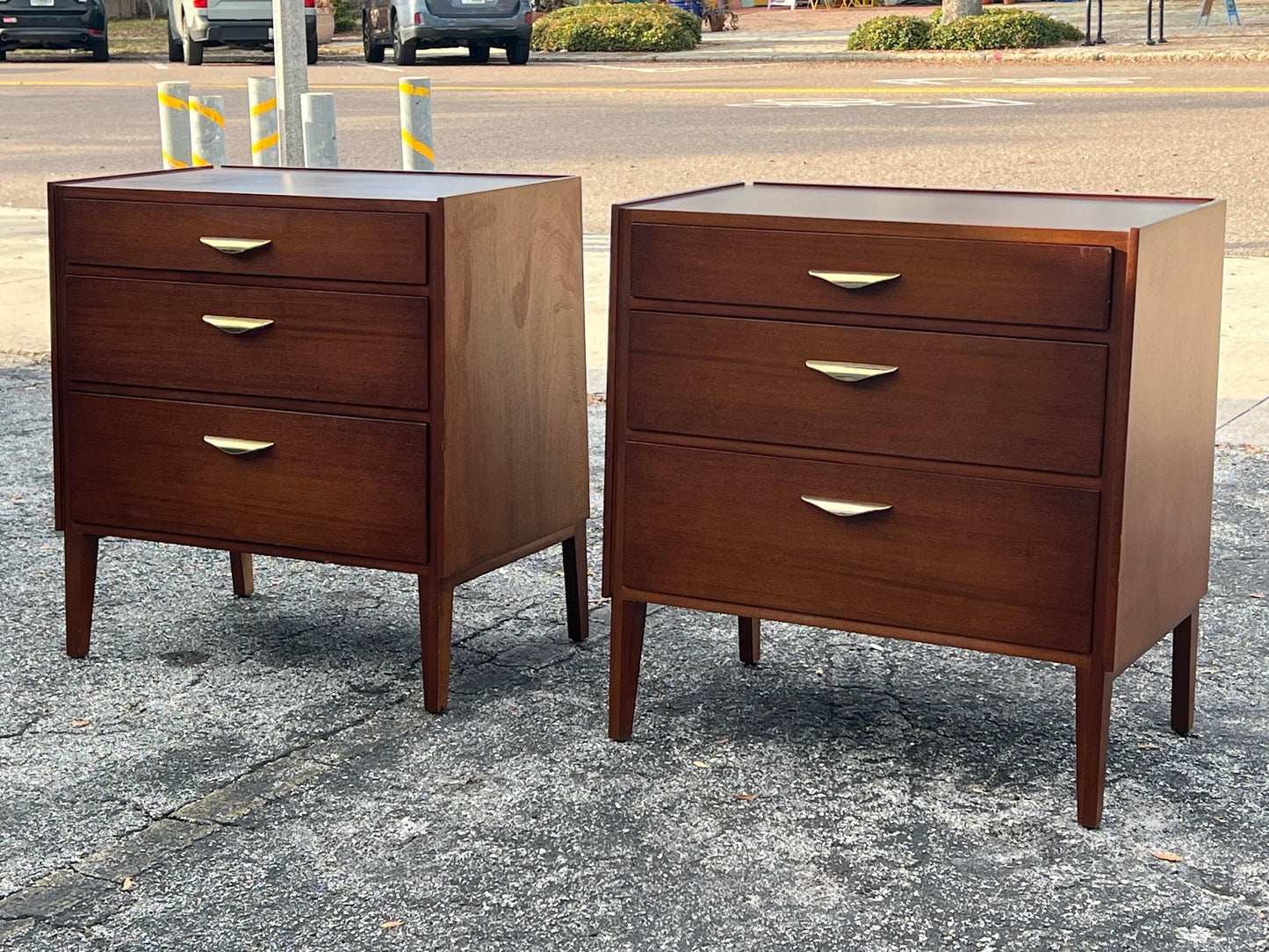 Frisman Vintage A Pair Of Edward Wormley For Dunbar Slant Front Dressers Ca' 1950's