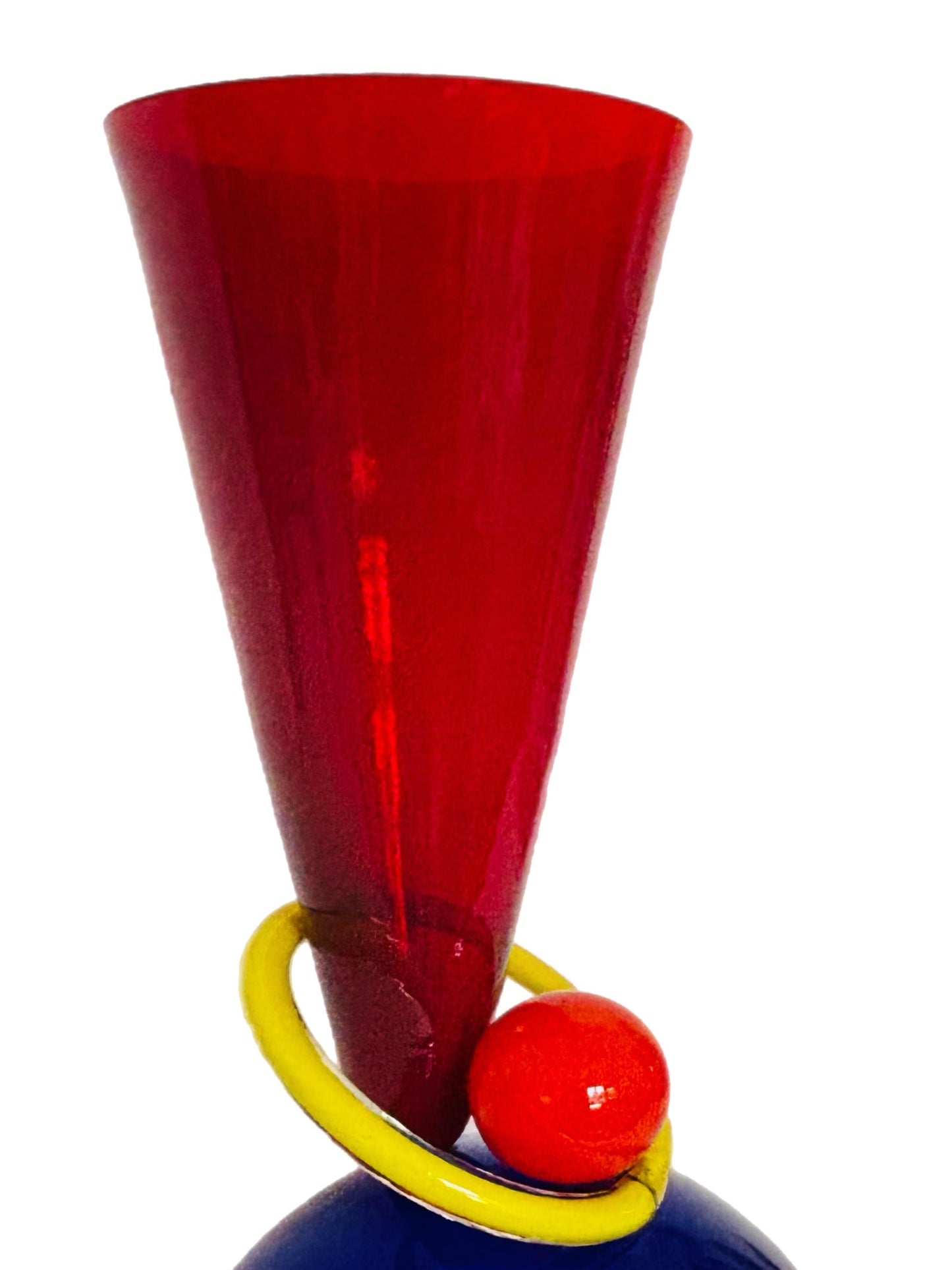 Frisman Vintage XL PostModern Memphis Ettore Sottsass Ip Murano Blown Glass Sculpture Vase Italy
