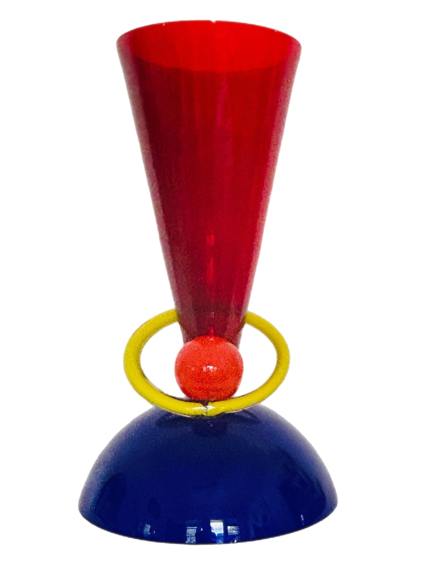 Frisman Vintage XL PostModern Memphis Ettore Sottsass Ip Murano Blown Glass Sculpture Vase Italy