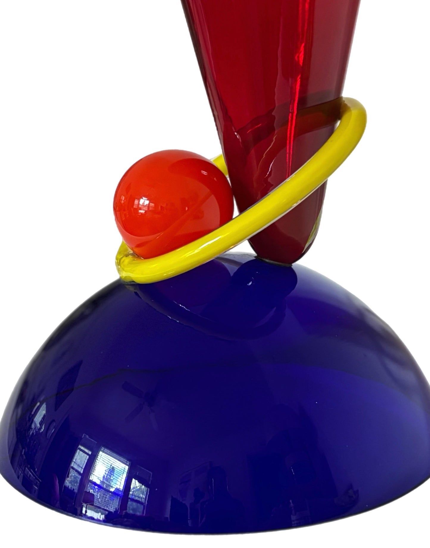 Frisman Vintage XL PostModern Memphis Ettore Sottsass Ip Murano Blown Glass Sculpture Vase Italy